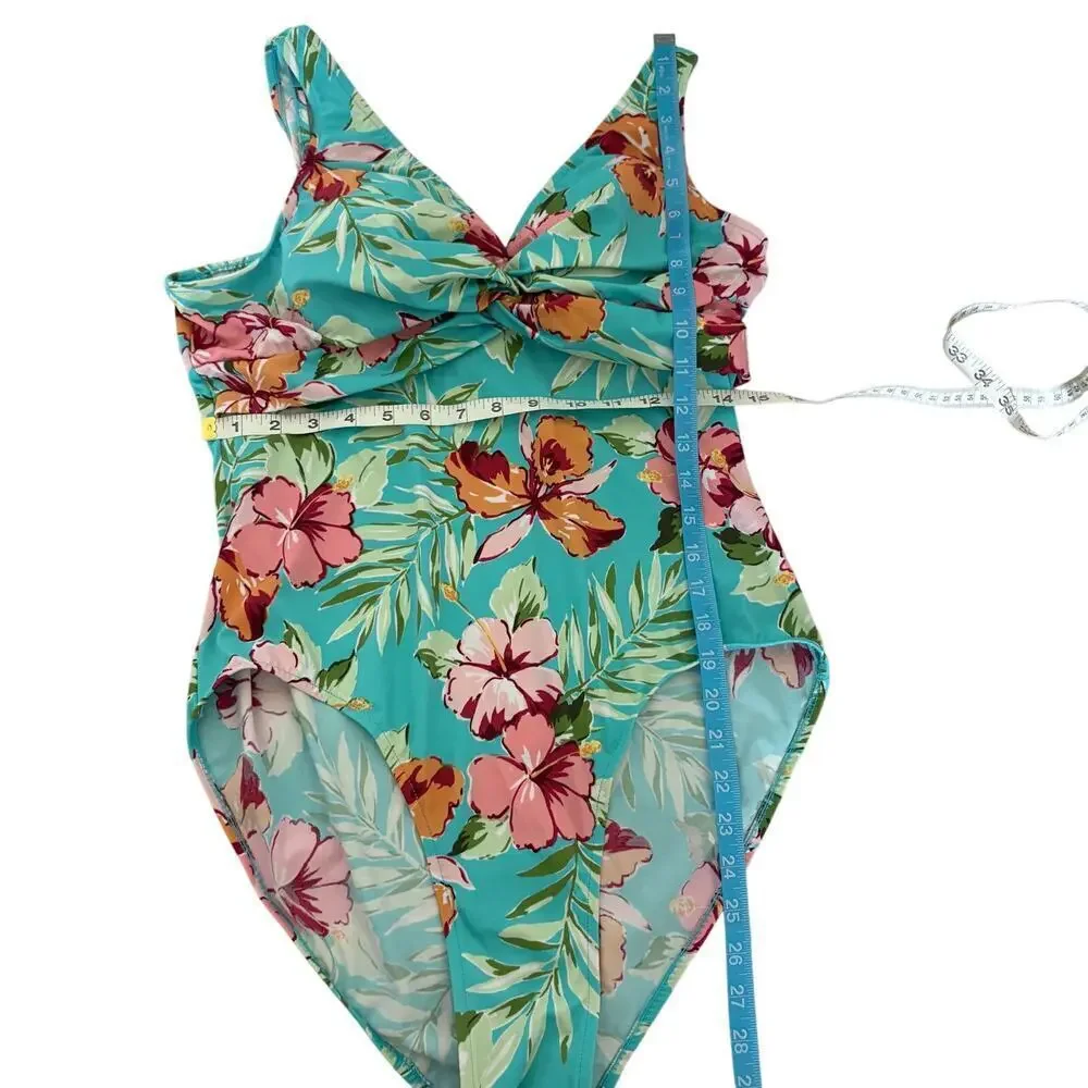 Islander one piece swimsuit size 18 floral hibiscus tropical rushed beach pool